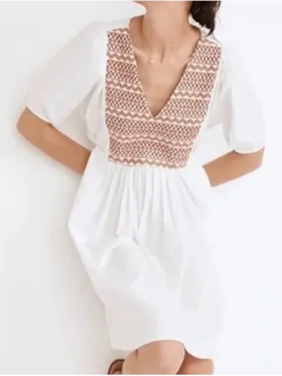 Madewell Dresses & Skirts - Madewell White Cotton and Knit Dress